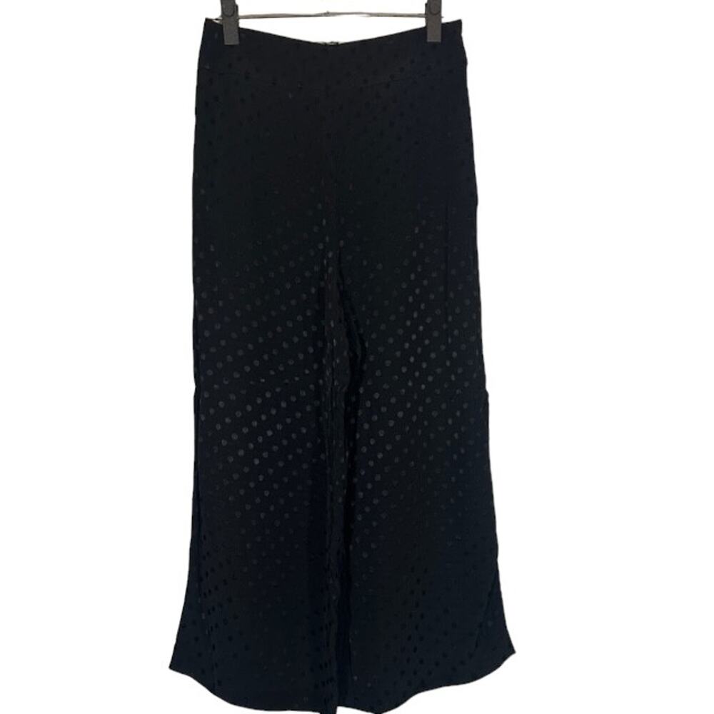 Express Black Polka Dot Mid Rise Cropped Culottes Women Sz 8